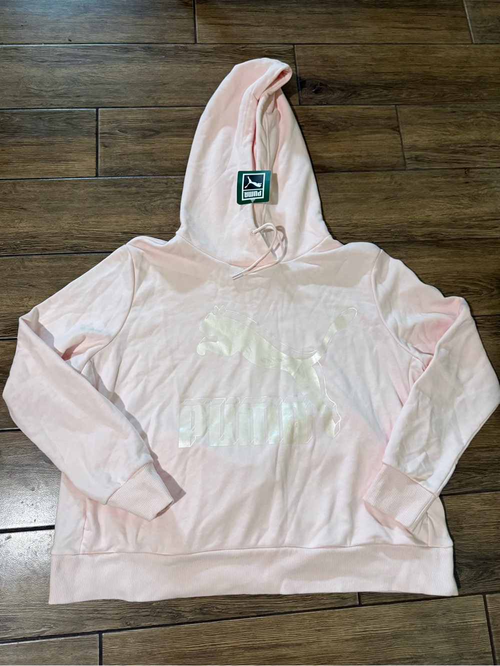 Puma Women’s Light Pink Logo Hoodie Sweater XL